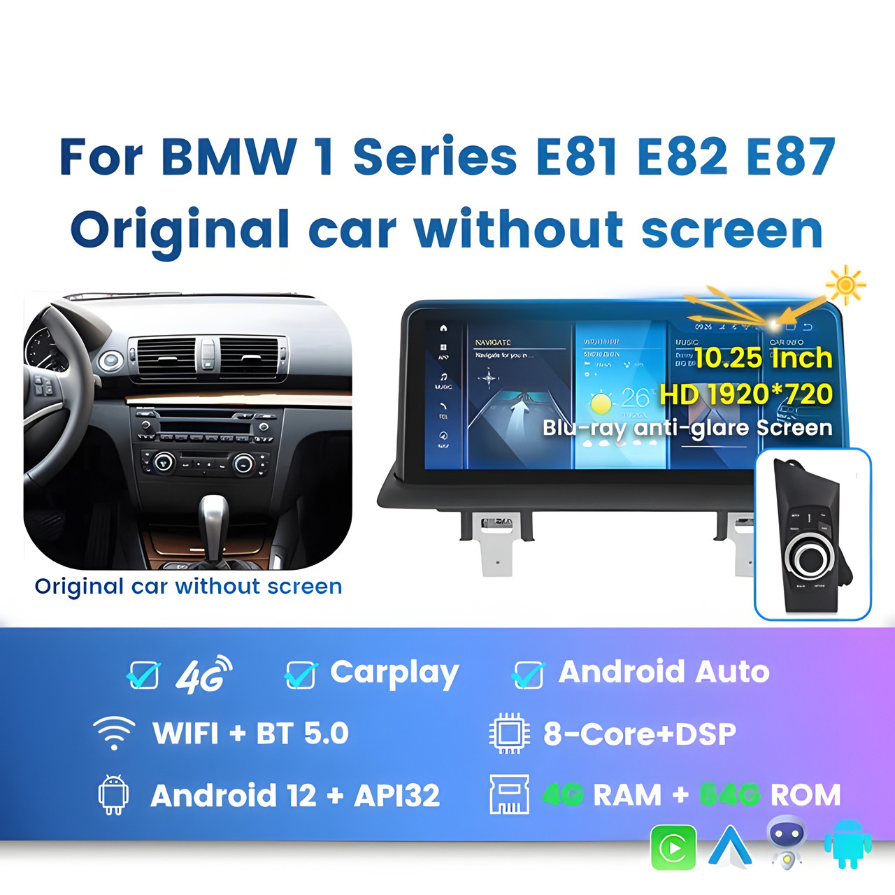 5227737873_shtatna-magnitola-bmw Штатна магнітола BMW 1-серії (E81 / E82 / E87 / E88) (2004-2011) Без екрану (4/64) - Зображення 1