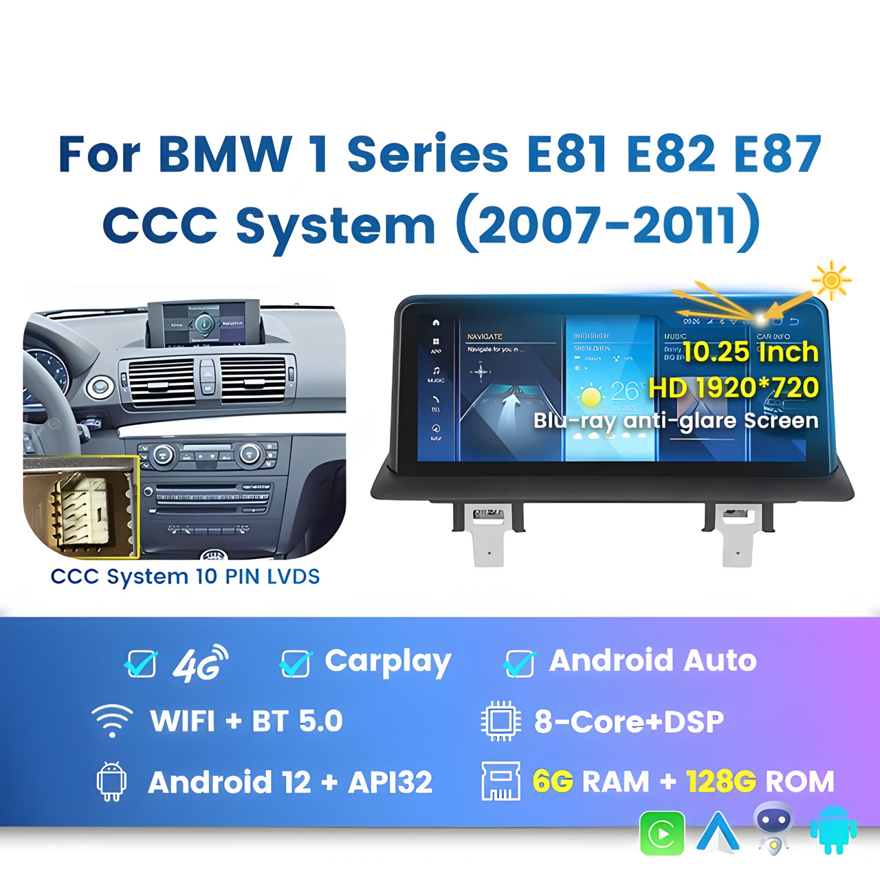 5227751348_shtatna-magnitola-bmw Штатна магнітола BMW 1-серії (E81 / E82 / E87 / E88) (2004-2011) CCC (6/128) - Зображення 1