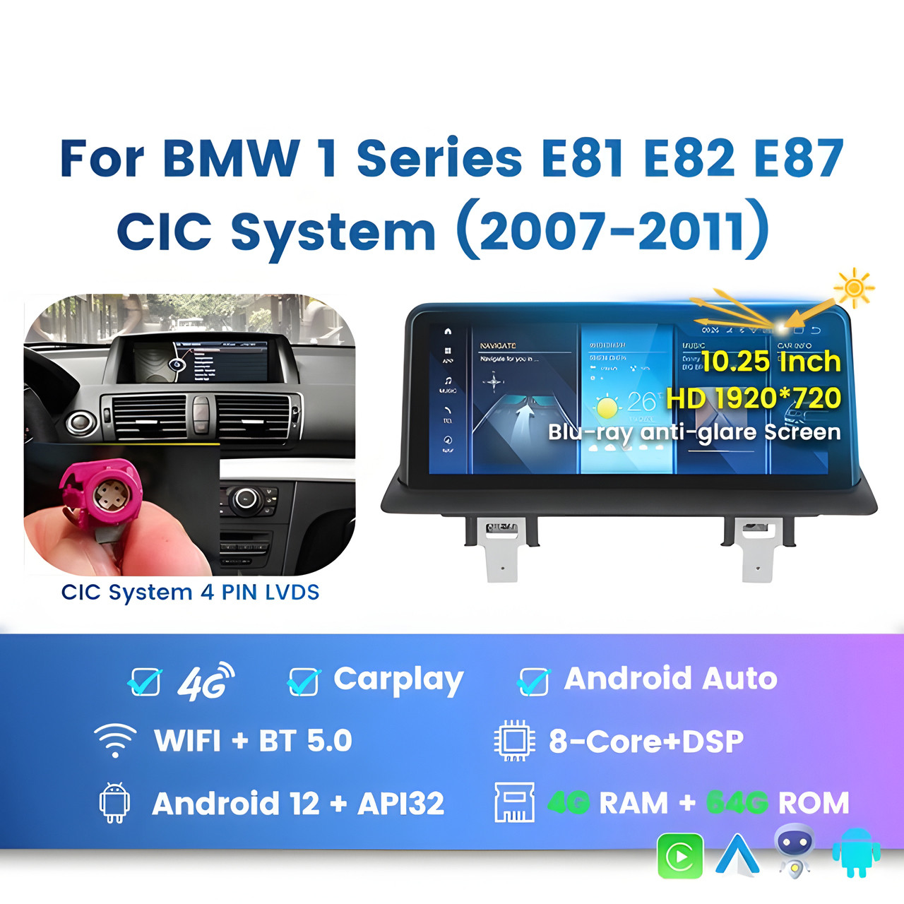 5227751933_shtatna-magnitola-bmw Штатна магнітола BMW 1-серії (E81 / E82 / E87 / E88) (2004-2011) CIC (4/64) - Зображення 1