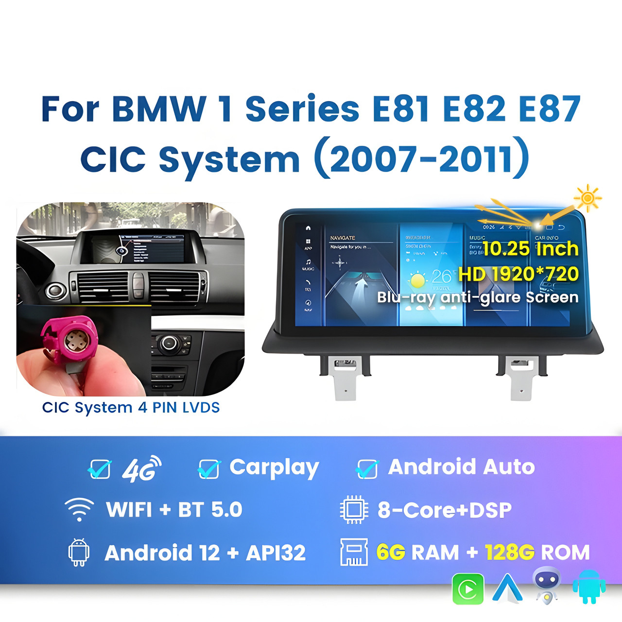 5227752561_shtatna-magnitola-bmw Штатна магнітола BMW 1-серії (E81 / E82 / E87 / E88) (2004-2011) CIC (6/128) - Зображення 1