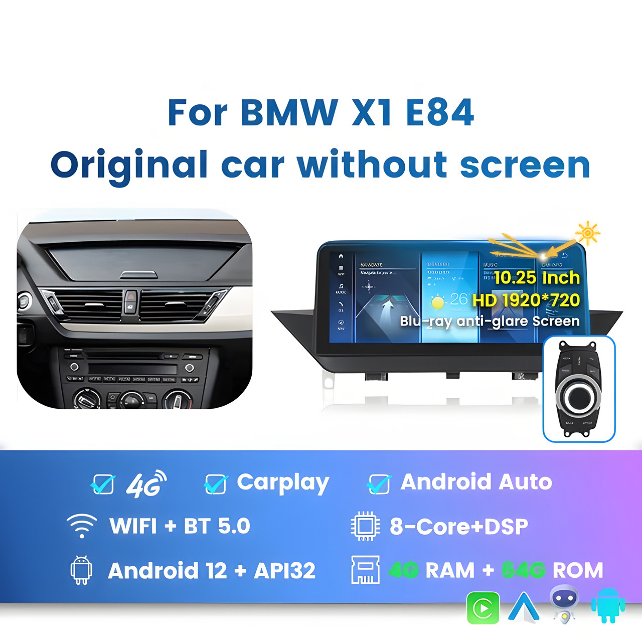 5228313383_shtatna-magnitola-bmw Штатна магнітола BMW X1 (E84) (2009-2015) Без екрану (4/64) - Зображення 1