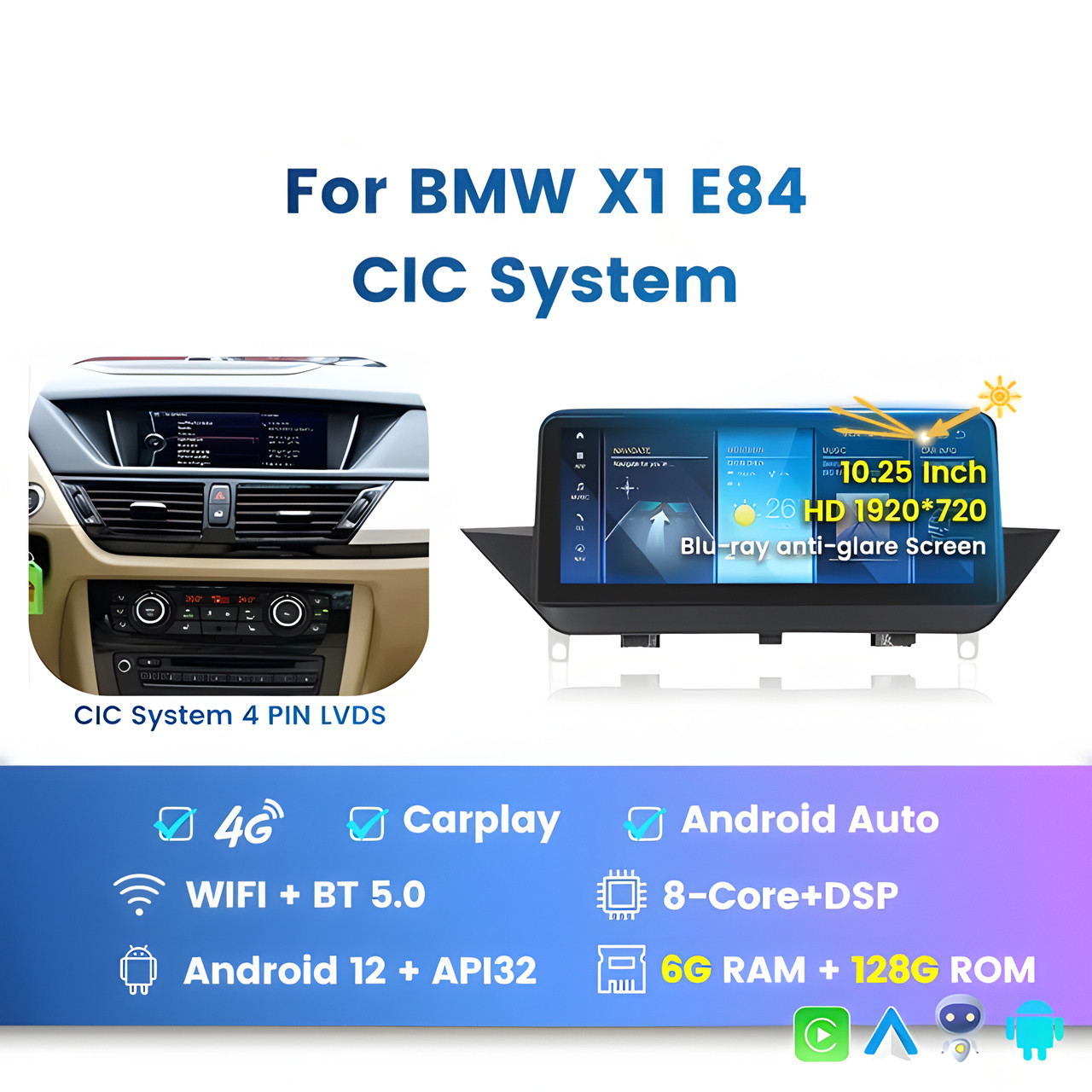 5228324505_shtatna-magnitola-bmw Штатна магнітола BMW X1 (E84) (2009-2015) CIC (6/128) - Зображення 1