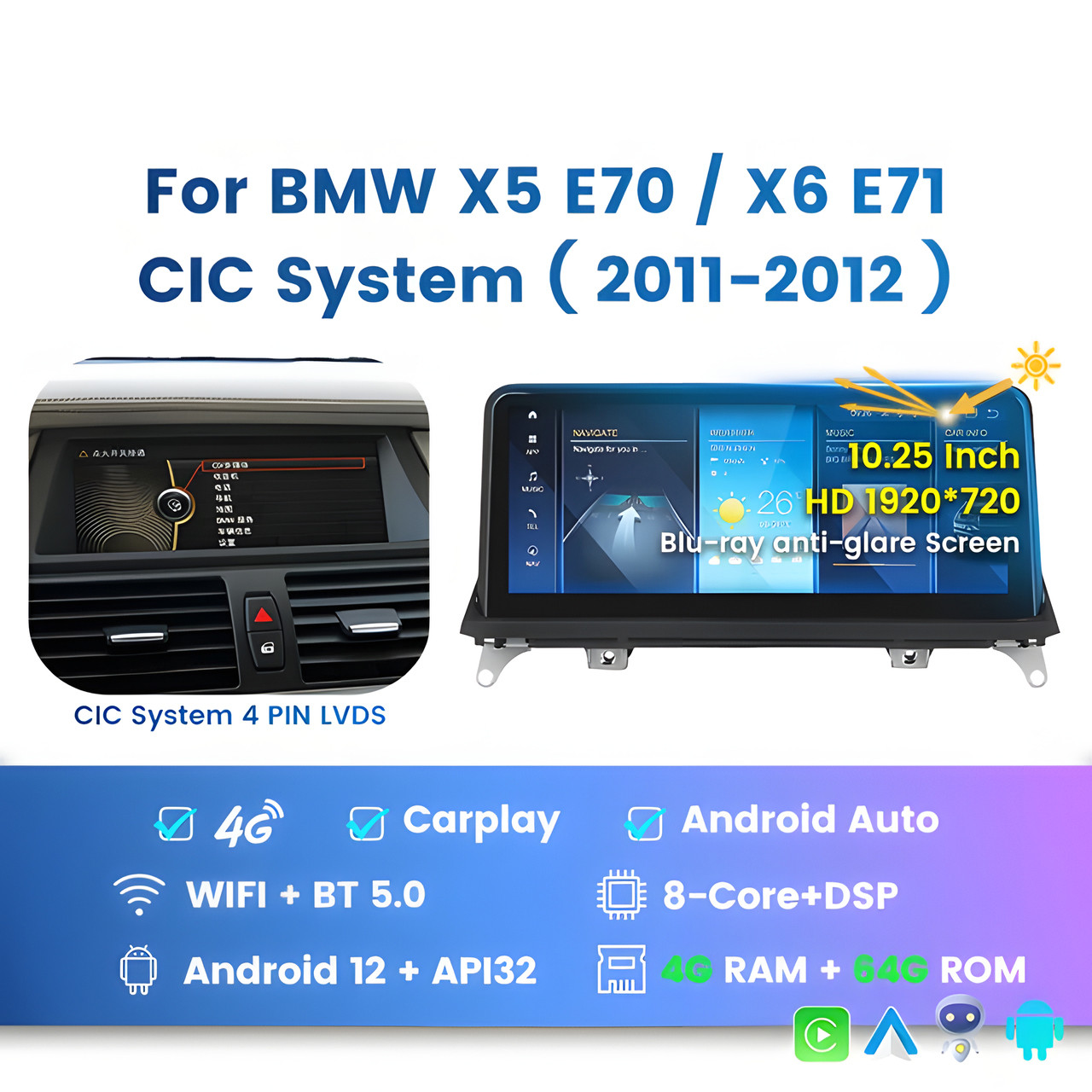 5231512321_shtatna-magnitola-bmw Штатна магнітола BMW X5 (E70) (2011-2012) CIC (4/64) - Зображення 1