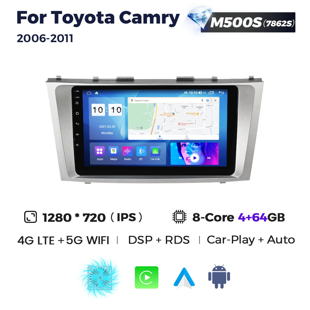 5280157183_shtatna-magnitola-toyota Штатна магнітола Toyota Camry 6 (XV40) (2006-2011) M500 (4/64 Гб), HD (1280x720) QLED, GPS + 4G + CarPlay - Зображення 1