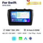 Штатна магнітола Suzuki Swift 6 (2017-2020) M200 (2/32 Гб), HD (1280x720) QLED, GPS + 4G + CarPlay