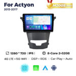 Штатна магнітола SsangYong Actyon (2013-2018) M200 (2/32 Гб), 2K (2000x1200) QLED, GPS + 4G + CarPlay