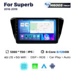 Штатна магнітола Skoda Superb 3 (3V) (2016-2019) M600 (6/128 Гб), 2K (2000x1200) QLED, GPS + 4G + CarPlay
