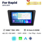 Штатна магнітола Skoda Rapid (2012-2017) M200 (2/32 Гб), HD (1280x720) QLED, GPS + 4G + CarPlay