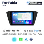 Штатна магнітола Skoda Fabia 3 (NJ) (2015-2019) M600 (6/128 Гб), HD (1280x720) QLED, GPS + 4G + CarPlay