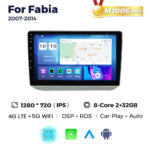 Штатна магнітола Skoda Fabia 2 (5J) (2007-2014) M200 (2/32 Гб), 2K (2000x1200) QLED, GPS + 4G + CarPlay