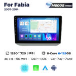 Штатна магнітола Skoda Fabia 2 (5J) (2007-2014) M600 (6/128 Гб), 2K (2000x1200) QLED, GPS + 4G + CarPlay