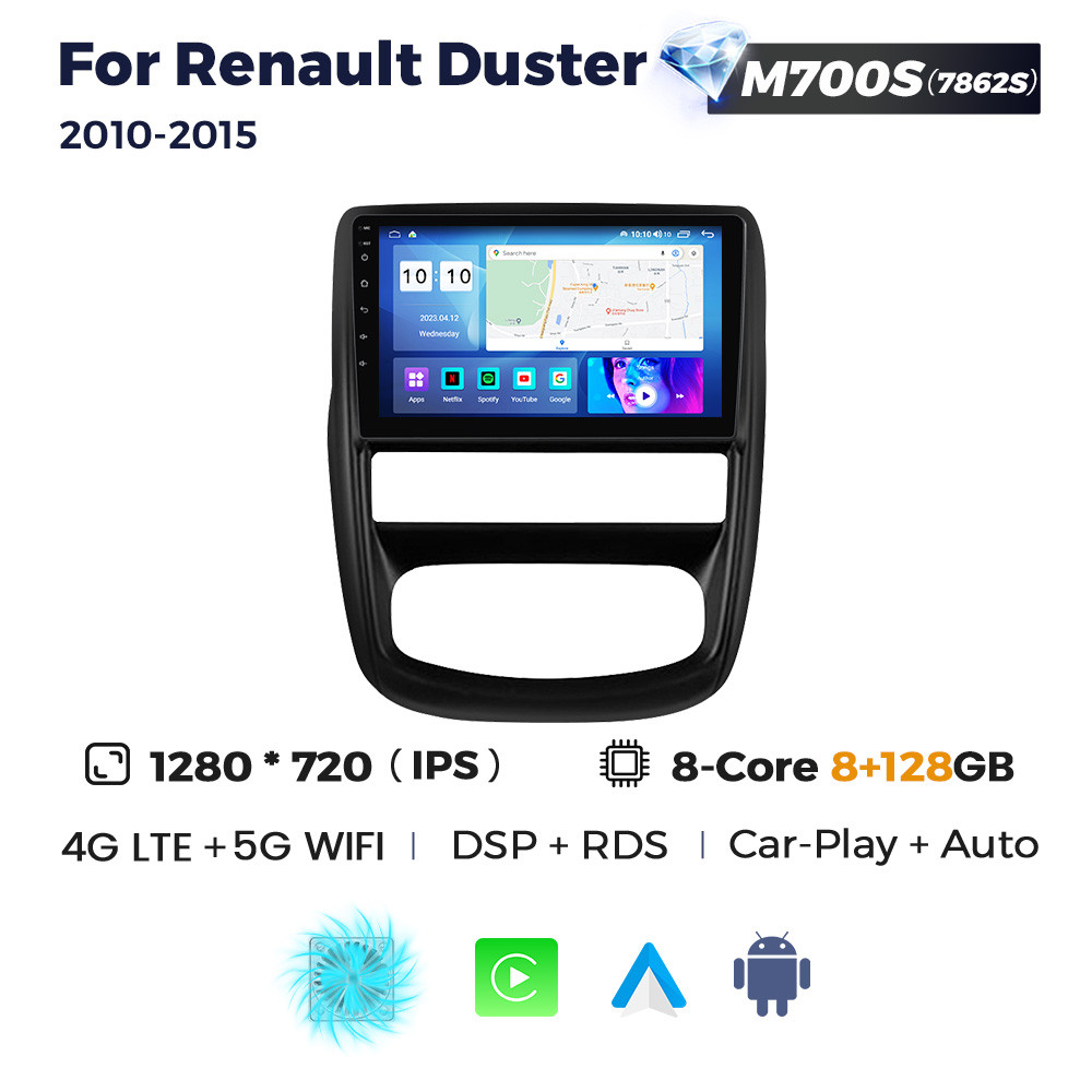 5287879768_shtatna-magnitola-renault Штатна магнітола Renault Duster (2010-2015) M700 (8/128 Гб), 2K (2000x1200) QLED, GPS + 4G + CarPlay - Зображення 1