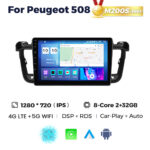 Штатна магнітола Peugeot 508 (2011-2018) M200 (2/32 Гб), HD (1280x720) QLED, GPS + 4G + CarPlay
