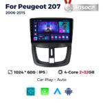 Штатна магнітола Peugeot 207 (2006-2015) M160 (2/32 Гб), HD (1280x720) QLED, GPS + CarPlay