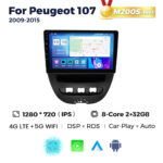 Штатна магнітола Peugeot 107, Toyota Aygo, Citroen C1 (2005-2014) M200 (2/32 Гб), 2K (2000x1200) QLED, GPS + 4G + CarPlay