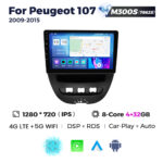 Штатна магнітола Peugeot 107, Toyota Aygo, Citroen C1 (2005-2014) M300 (4/32 Гб), 2K (2000x1200) QLED, GPS + 4G + CarPlay