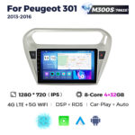 Штатна магнітола Peugeot 301 (2012-2016) M300 (4/32 Гб), HD (1280x720) QLED, GPS + 4G + CarPlay