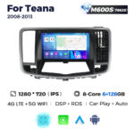 Штатна магнітола Nissan Teana (J32) (2008-2013) M600 (6/128 Гб), HD (1280x720) QLED, GPS + 4G + CarPlay