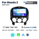Штатна магнітола Mazda 2 (2007-2014) M600 (6/128 Гб), HD (1280x720) QLED, GPS + 4G + CarPlay