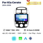 Штатна магнітола Kia Cerato 1 (2004-2008) M200 (2/32 Гб), 2K (2000x1200) QLED, GPS + 4G + CarPlay