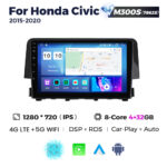 Штатна магнітола Honda Civic 10 (2015-2020) M300 (4/32 Гб), 2K (2000x1200) QLED, GPS + 4G + CarPlay