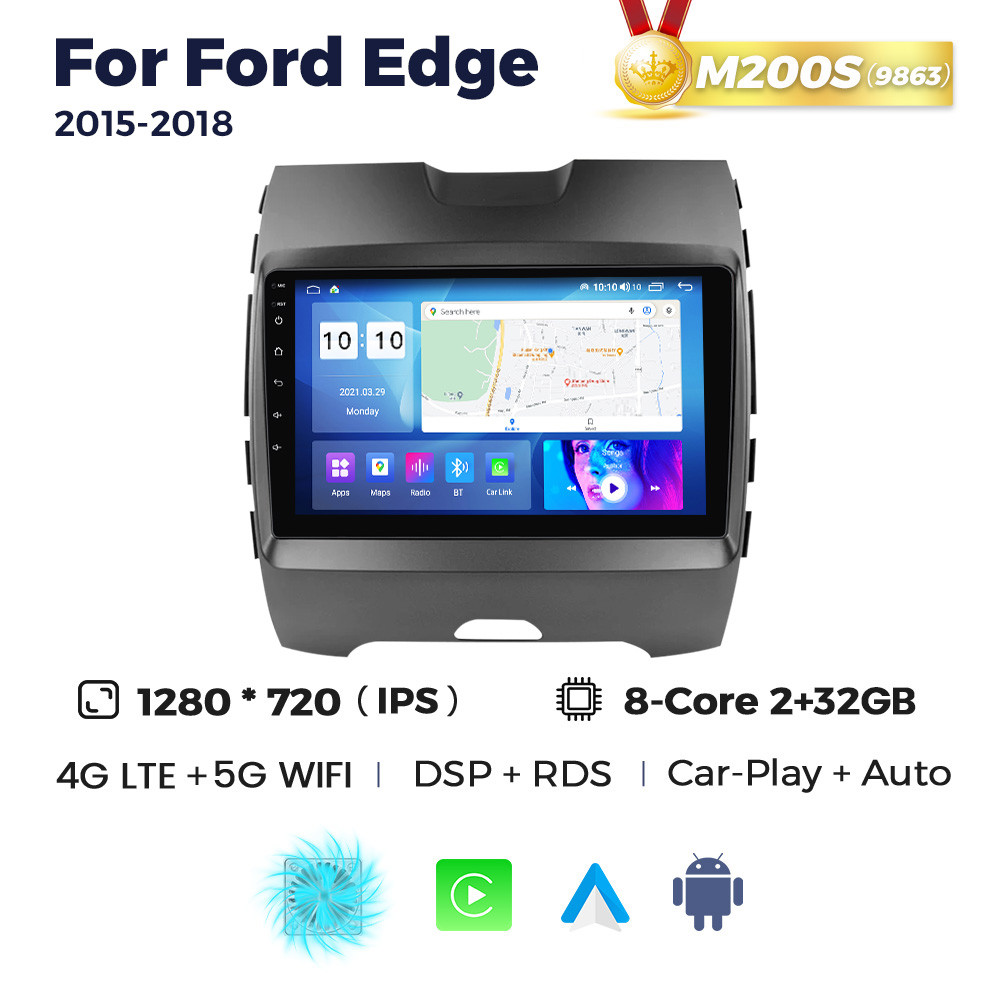 5314428873_shtatna-magnitola-ford Штатна магнітола Ford Edge 2 (2015-2018) M200 (2/32 Гб), 2K (2000x1200) QLED, GPS + 4G + CarPlay - Зображення 1
