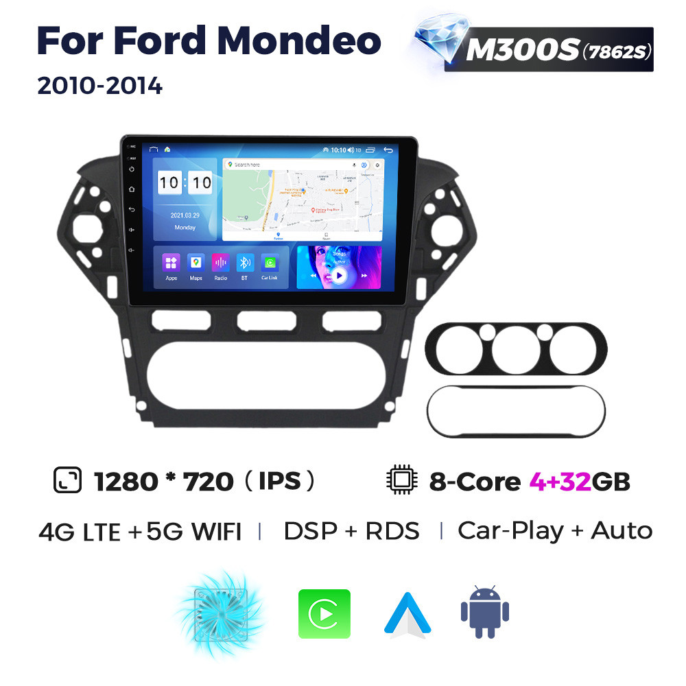 5314465484_shtatna-magnitola-ford Штатна магнітола Ford Mondeo 4 (BA7) (2010-2014) M300 (4/32 Гб), HD (1280x720) QLED, GPS + 4G + CarPlay - Зображення 1