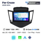 Штатна магнітола Chevrolet Cruze 2 (2009-2014) M600 (6/128 Гб), HD (1280x720) QLED, GPS + 4G + CarPlay