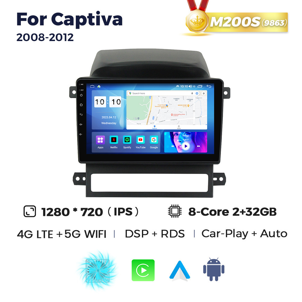 5314529036_shtatna-magnitola-chevrolet Штатна магнітола Chevrolet Captiva 1 (2008-2012) M200 (2/32 Гб), HD (1280x720) QLED, GPS + 4G + CarPlay - Зображення 1