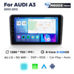 Штатна магнітола Audi A3 (2003-2012) M600 (6/128 Гб), 2K (2000x1200) QLED, GPS + 4G + CarPlay