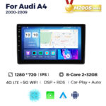 Штатна магнітола Audi A4 (B6, B7) (2000-2008) M200 (2/32 Гб), 2K (2000x1200) QLED, GPS + 4G + CarPlay