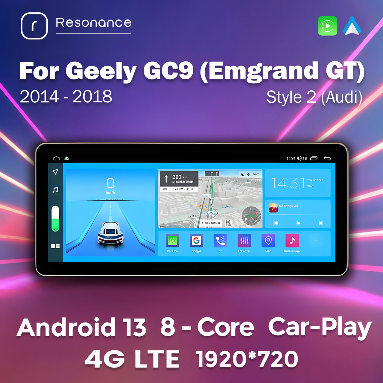 5327374721_shtatna-magnitola-geely Штатна магнітола Geely GC9 (Emgrand GT) (2014-2018) (4/32) Стиль 2 (Audi) - Зображення 1