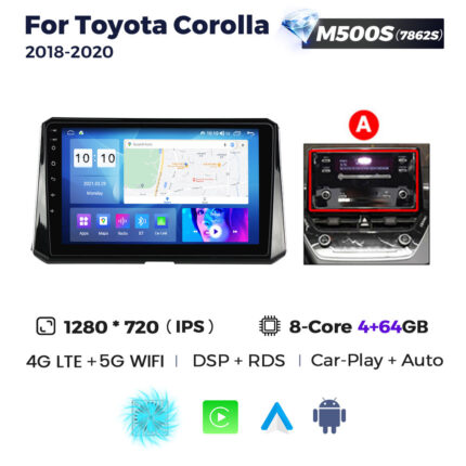 Штатна магнітола Toyota Corolla (E21) (2018-2020) M500 (4/64 Гб), 2K (2000x1200) QLED, GPS + 4G + CarPlay