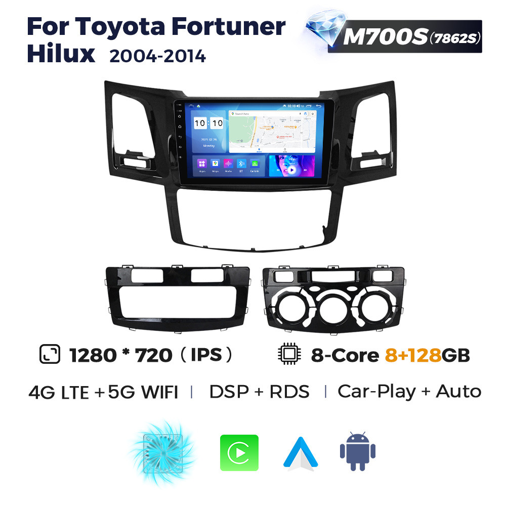 5331762118_shtatna-magnitola-toyota Штатна магнітола Toyota Fortuner, Hilux (2004-2014) M700 (8/128 Гб), 2K (2000x1200) QLED, GPS + 4G + CarPlay - Зображення 1