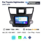 Штатна магнітола Toyota Highlander 2 (XU40) (2007-2013) M700 (8/128 Гб), 2K (2000x1200) QLED, GPS + 4G + CarPlay