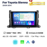 Штатна магнітола Toyota Sienna 3 (XL20) (2009-2014) M200 (2/32 Гб), 2K (2000x1200) QLED, GPS + 4G + CarPlay