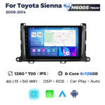 Штатна магнітола Toyota Sienna 3 (XL20) (2009-2014) M600 (6/128 Гб), HD (1280x720) QLED, GPS + 4G + CarPlay