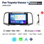 Штатна магнітола Toyota Venza (AV10) (2008-2016) M300 (4/32 Гб), HD (1280x720) QLED, GPS + 4G + CarPlay