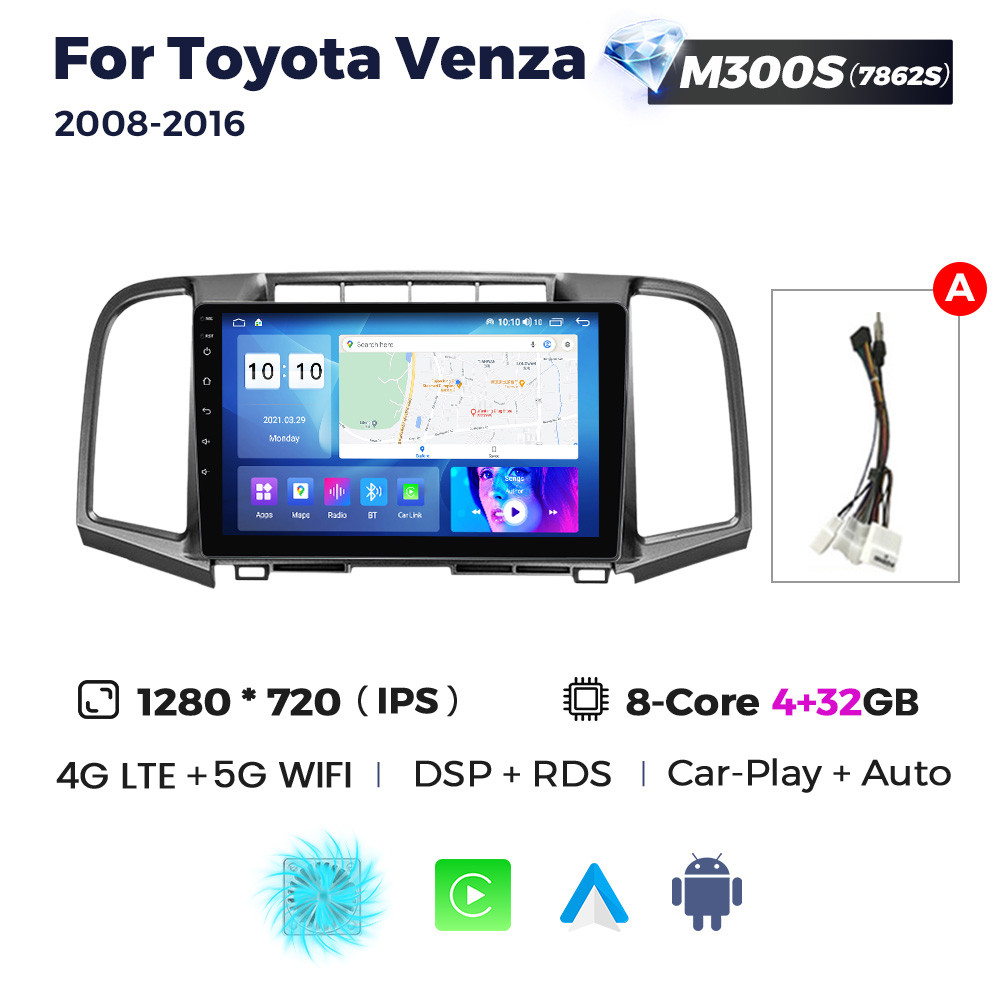 5334897615_shtatna-magnitola-toyota Штатна магнітола Toyota Venza (AV10) (2008-2016) M300 (4/32 Гб), 2K (2000x1200) QLED, GPS + 4G + CarPlay - Зображення 1