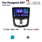 Штатна магнітола Peugeot 207 (2006-2015) M150 (2/32 Гб), HD (1280x720) QLED, GPS