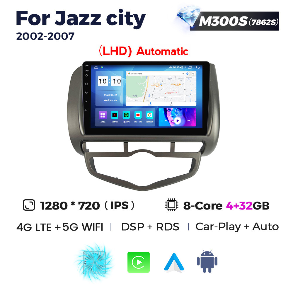 5696834878_shtatna-magnitola-honda Штатна магнітола Honda Jazz 2, City 4 (2002-2007) M300 (4/32 Гб), HD (1280x720) QLED, GPS + 4G + CarPlay - Зображення 1