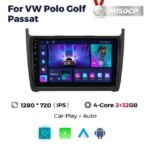 Штатная магнитола Volkswagen Passat, Polo 5, Golf 7 (2012-2020) M160 (2/32 Гб), HD (1280x720) QLED, GPS + CarPlay