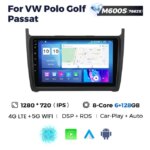 Штатная магнитола Volkswagen Passat, Polo 5, Golf 7 (2012-2020) M600 (6/128 Гб), 2K (2000x1200) QLED, GPS + 4G + CarPlay