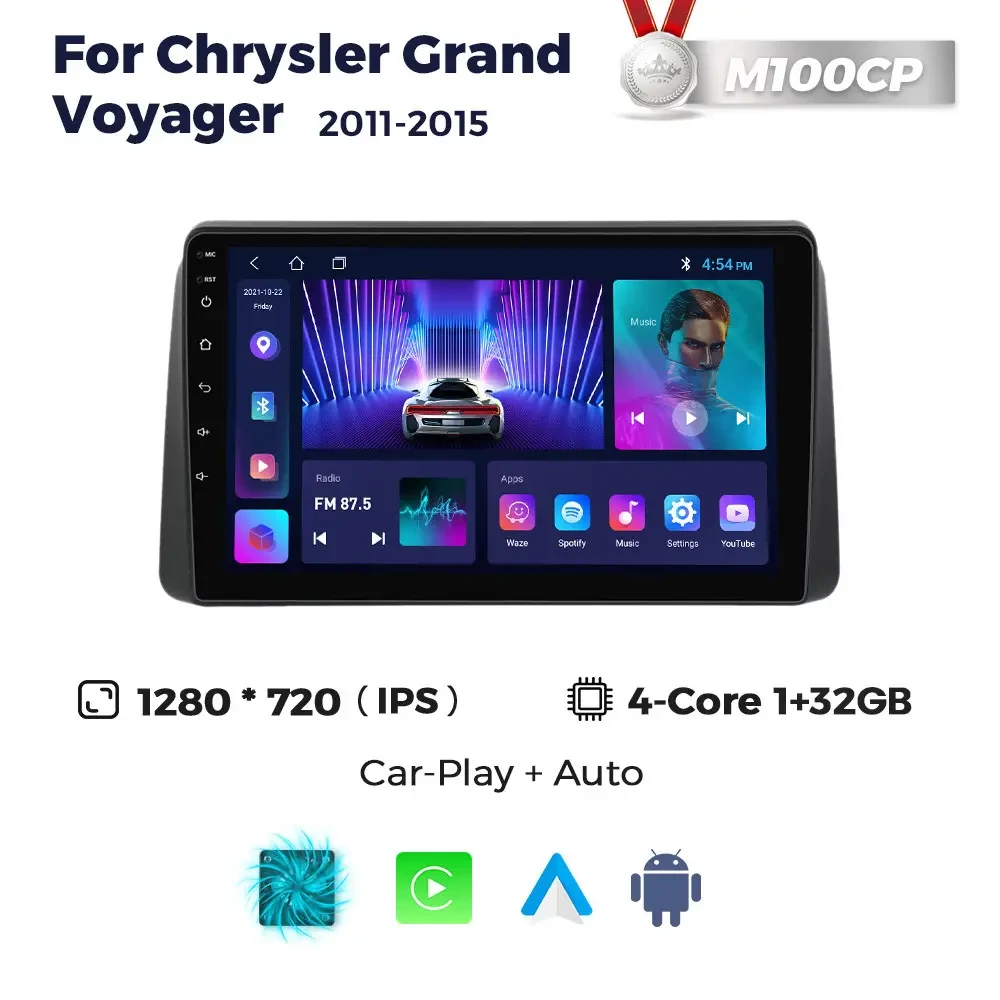 6098926163_shtatna-magnitola-chrysler Штатна магнітола Chrysler Grand Voyager 2011-2015 M100 (1/32 Гб), GPS, - Зображення 1
