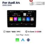 Штатна магнітола Audi A4 (B6, B7) (2000-2008) M160 (2/32 Гб), HD (1024x600) GPS CarPlay