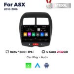 Штатна магнітола Mitsubishi ASX (2010-2016) M150 (2/32 Гб), HD (1024x600) GPS CarPlay