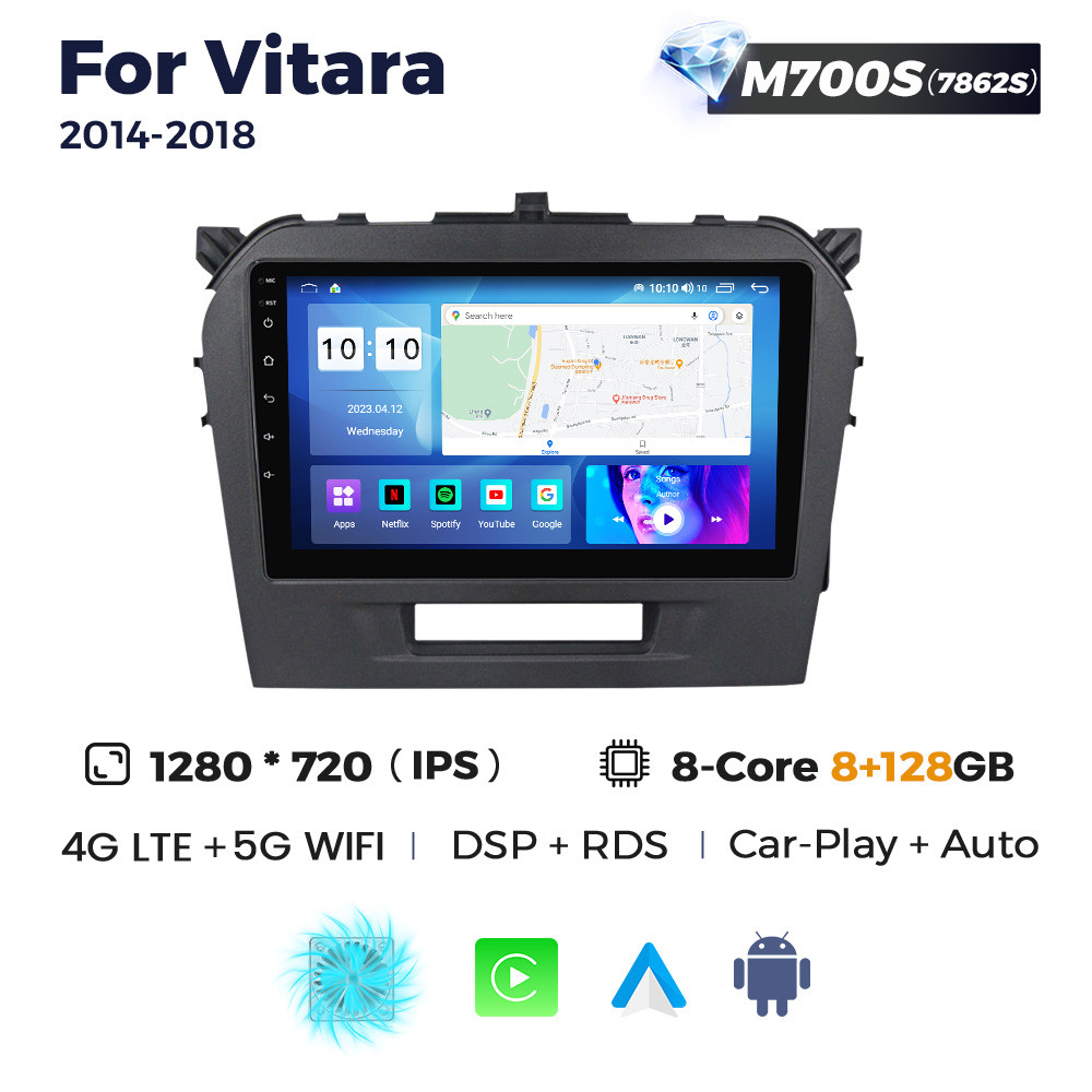 6539423853_shtatna-magnitola-suzuki Штатна магнітола Suzuki Vitara 2 (2015-2018) M700 (8/128 Гб), 2K (2000x1200) QLED, GPS + 4G + CarPlay - Зображення 1