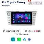Штатна магнітола Toyota Camry 6 (XV40) (2006-2011) M160 (2/32 Гб), HD (1024x600) GPS CarPlay