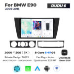 Штатна магнітола BMW 3-серії (E90) (2005-2013) DUDU 6, 6/64 2K (2000x1200) QLED, GPS + 4G + CarPlay