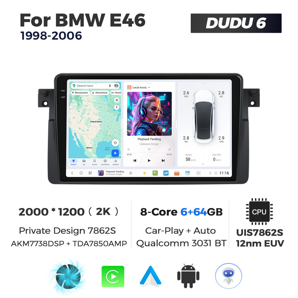 6569129133_shtatna-magnitola-bmw Штатна магнітола BMW 3-серії (E46) (1998-2006) DUDU 6, 6/64 - Зображення 1